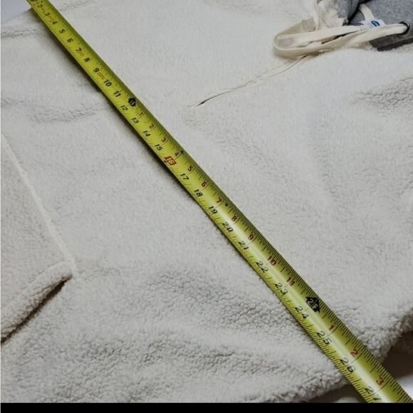 XXL OLD NAVY off white gray SHERPA FULL ZIP HOODIE HOODED SWEATSHIRT 2X - Picture 2 of 8